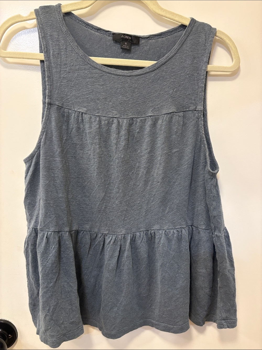 J. Crew Blue Tiered Scoop Neck Tank